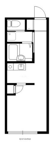 能見台ロイヤルコート(ワンルーム/2階)の間取り写真