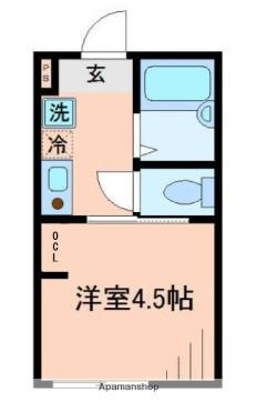 ミルフルール阪東橋(1K/3階)の間取り写真