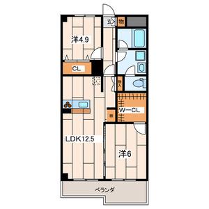 パラシオン栄昇(2LDK/1階)の間取り写真