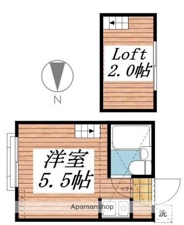 エステート西横浜(ワンルーム/2階)の間取り写真