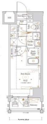 阪東橋KNOTS(1K/9階)の間取り写真