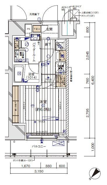 メインステージ川崎EAST 2階階 間取り