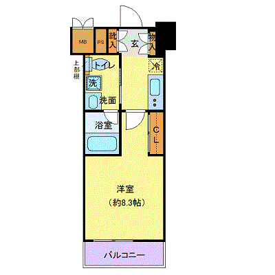 メインステージ横浜(1K/11階)の間取り写真