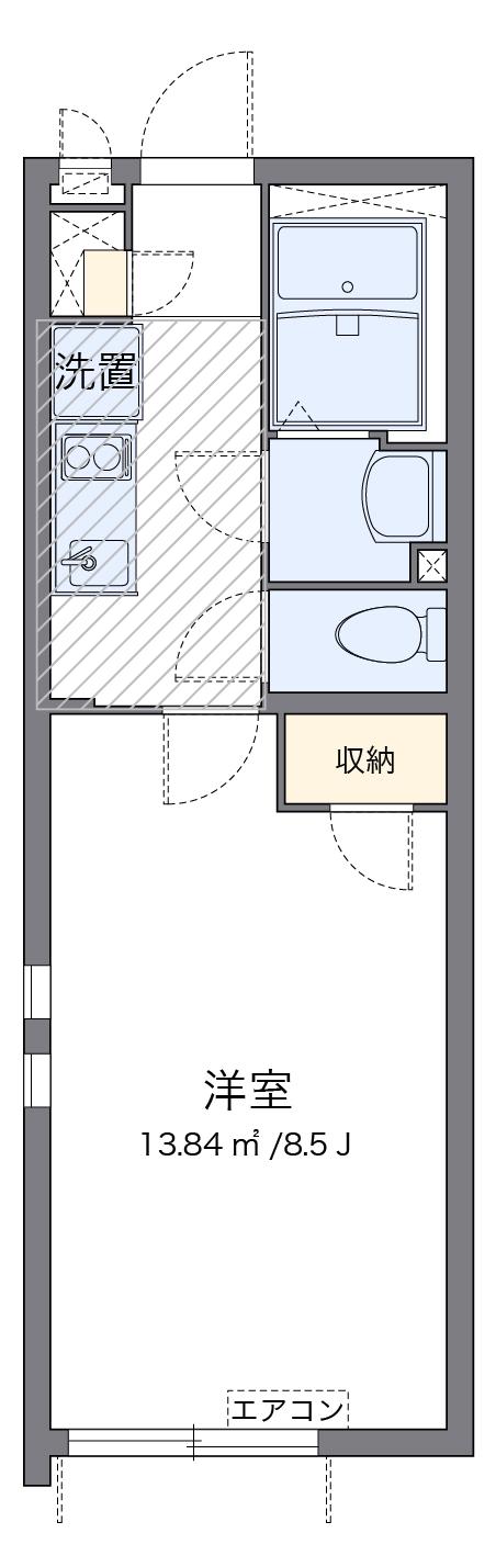 クレイノPOCKET PARK(1K/1階)の間取り写真