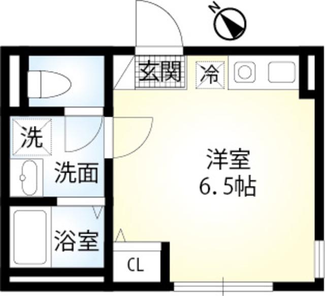 ヴェラハイツ菊名(ワンルーム/1階)の間取り写真