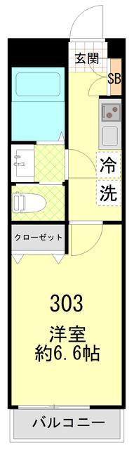 スピカハイツ弘明寺(1K/3階)の間取り写真