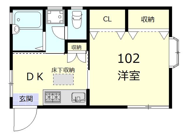ルミナーレ東蒲田(1DK/1階)の間取り写真
