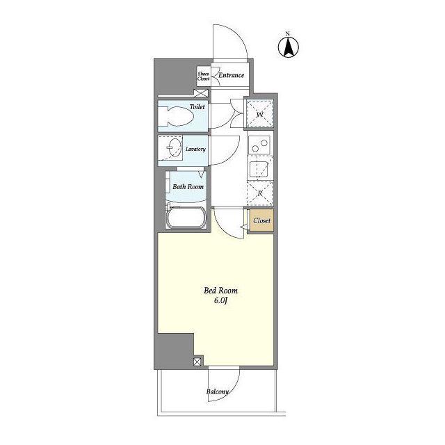 KDXレジデンス川崎(1K/4階)の間取り写真