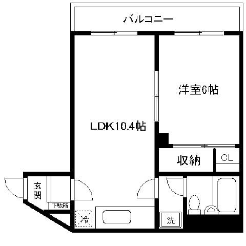 佐藤ビル(1LDK/4階)の間取り写真