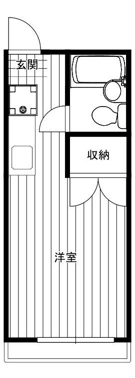 パークハイツ中島Ⅱ(1K/3階)の間取り写真