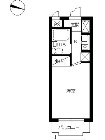 スカイコート横浜大口第2(ワンルーム/4階)の間取り写真