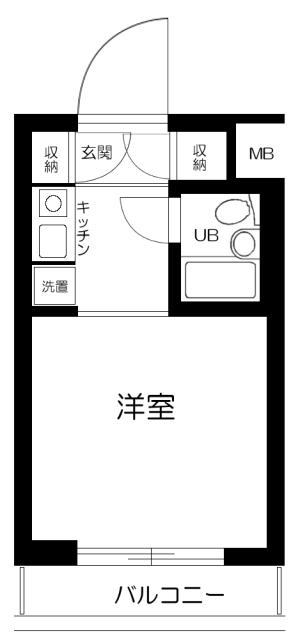 スカイコート元住吉第3(ワンルーム/1階)の間取り写真