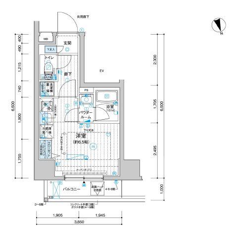 メインステージ川崎南幸町(1K/3階)の間取り写真