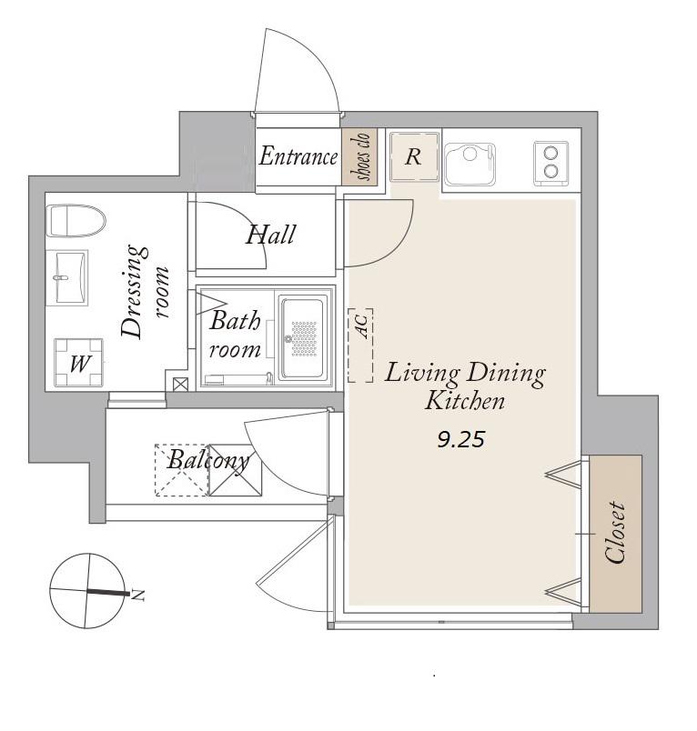 グランカーサ馬込Ⅱ(ワンルーム/4階)の間取り写真
