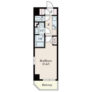 S-FORT湘南平塚(1K/2階)の間取り写真