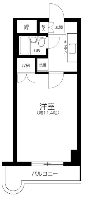 アカデミーグローリア初穂町田合同ビル(1K/5階)の間取り写真