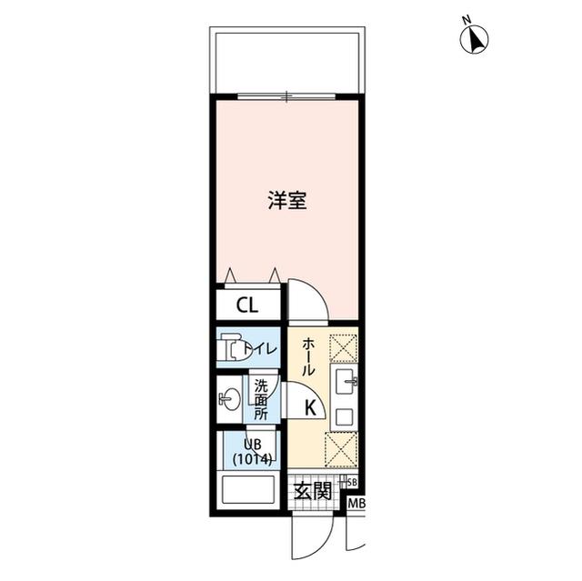 プレール・ドゥーク横浜杉田(1K/2階)の間取り写真