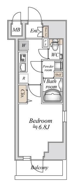 小田急伊勢原駅前マンション(1K/9階)の間取り写真