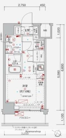 クラリッサ大通公園(ワンルーム/11階)の間取り写真