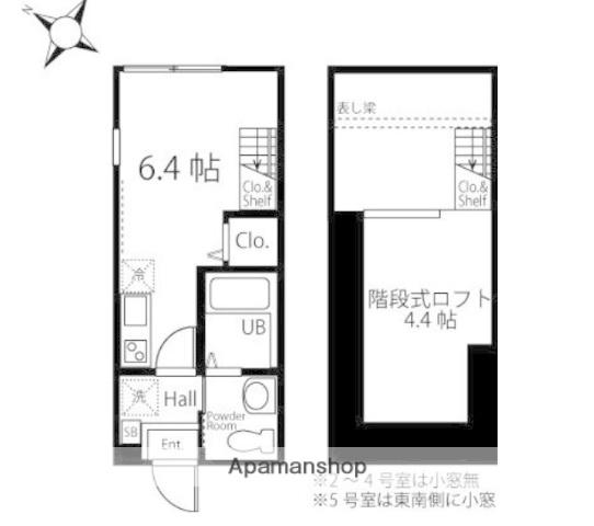 ハーミットクラブハウス追浜IIA棟(ワンルーム/1階)の間取り写真