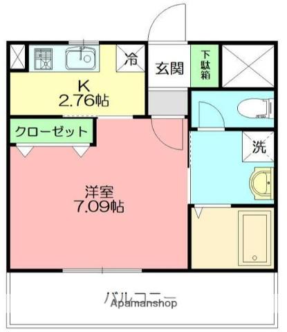 アイリス(1K/1階)の間取り写真