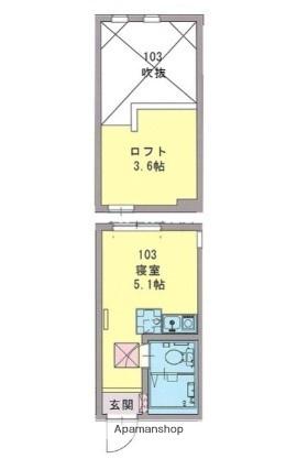 OHANA上星川(ワンルーム/1階)の間取り写真
