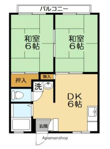 フォーレスト2(2DK/2階)の間取り写真