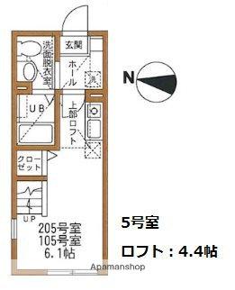ハーミットクラブハウス西谷TK(ワンルーム/2階)の間取り写真