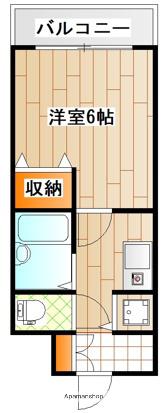ソレイユ廣川(1K/1階)の間取り写真