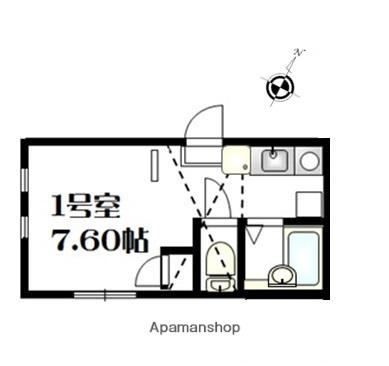 ワイズ天王町星川(ワンルーム/1階)の間取り写真