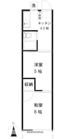 コーポ海老名(2K/1階)の間取り写真