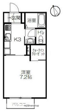 ウィスマ・コタ(1K/2階)の間取り写真