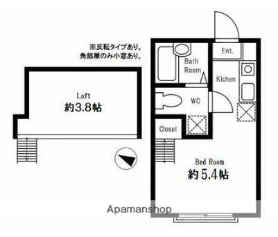 ハーミットクラブハウス月見台(ワンルーム/1階)の間取り写真