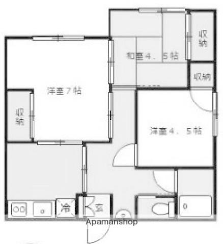 秀和ハイホーム(3DK/1階)の間取り写真