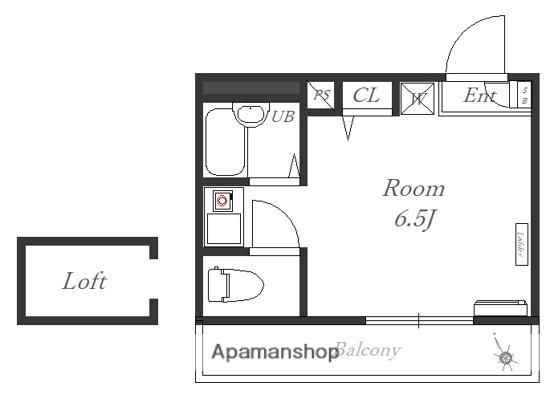 ブリリアント山手(ワンルーム/2階)の間取り写真