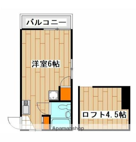 ウエストヨコハマ(ワンルーム/1階)の間取り写真