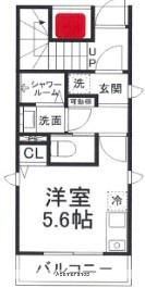 MOE吉野町参番館(ワンルーム/1階)の間取り写真