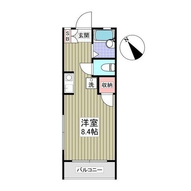 エンデヴァ2(ワンルーム/2階)の間取り写真
