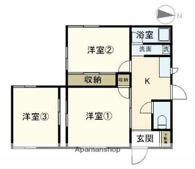横須賀線 東戸塚駅 徒歩12分 1階建 築51年(3K)の間取り写真
