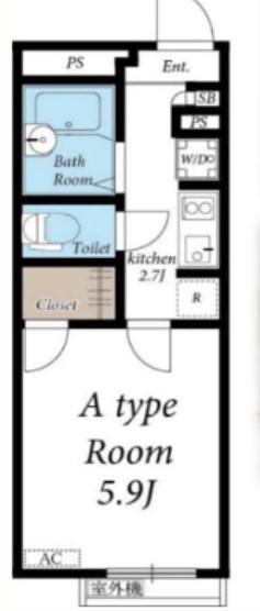 エムズステート荏田(1K/1階)の間取り写真