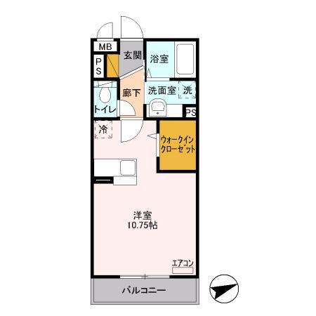コンフォールえのき(ワンルーム/3階)の間取り写真