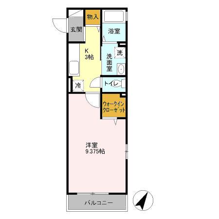 コート権太坂(1K/2階)の間取り写真