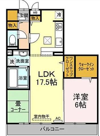 セント レジデンス(1LDK/1階)の間取り写真