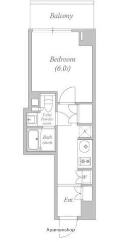 ラクレイス横濱関内(1K/9階)の間取り写真