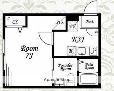 ミネット桜ヶ丘(1K/1階)の間取り写真