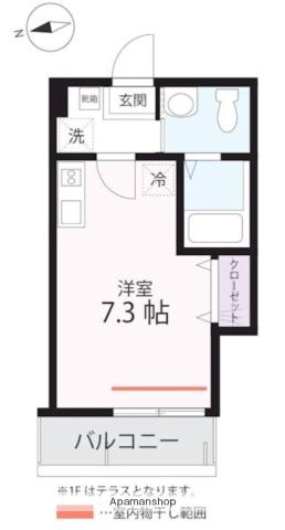 ハーミットクラブハウスパコローノ(1K/2階)の間取り写真