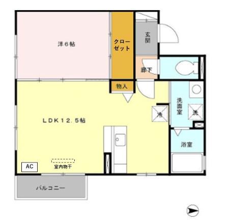 エスポワール(1LDK/2階)の間取り写真