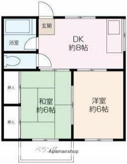 綾西第一ハイツ(2DK/1階)の間取り写真