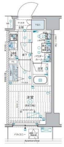 GENOVIA西横浜(1K/3階)の間取り写真