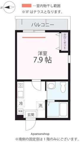 ハーミットクラブハウス GHITAS(1K/3階)の間取り写真